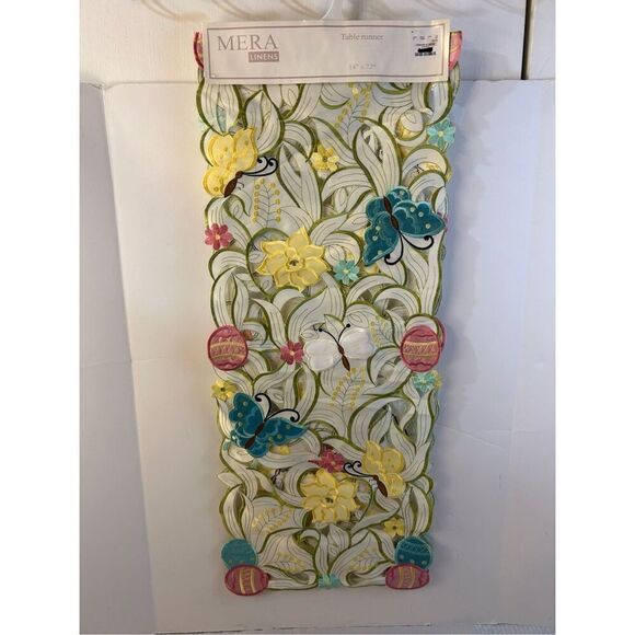 Mera linens table runners14x72 Easter butterfly’s new - Picture 1 of 7